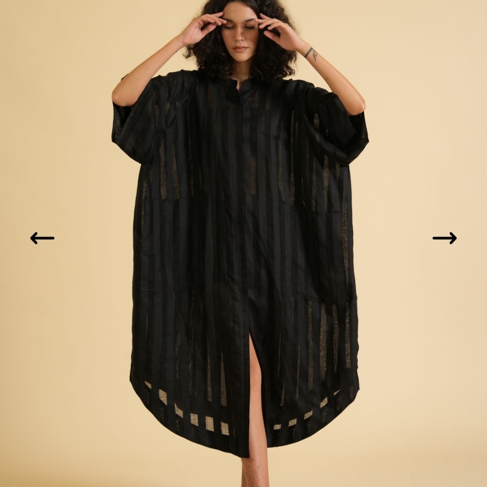 Turnblack 100% Linen Dress | Handmade in India | Free size